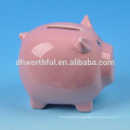 Cheap cute pig shaped ceramic cash box with slot in attractive design